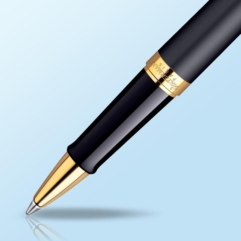 Waterman قلم رولر بالأسود من ووترمان هيميسفير مع تفاصيل ذهبية - Image 4